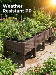 符合人体工学设计的园艺花盆，底部设有排水孔，防止背部疼痛，适合都市农夫使用；带支腿的装饰性花盆，适用于户外花卉和草莓；多功能长方形花盆，适用于庭院、露台和温室。 - 園藝種植箱 - 查看 7