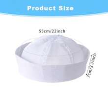 White Sailor Hat Halloween Captain Cap Hat Yacht Cap For Men Women Costume Accessory - 如圖所示 - 查看 2