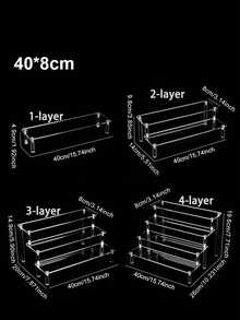 1 1-5 Tier Clear Acrylic Display Stand, Cosmetic Organizer, Perfume Acrylic Stand, Cupcake Stand, Suitable For Food Dessert Display Stand, Cosmetic Supplier Products. Desktop Clear Acrylic Handmade Doll Perfume Cosmetic Cake Accessory Multi-Functional Storage Rack. - Clear - View 10