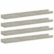 Étagères murales, lot de 4, gris béton, 60 x 9 x 3 cm - 1PC - Voir 2