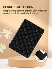 1 件装格子时尚 2D 图案保护套，适用于 Kindle 2024、Kindle NK 11/Kindle 儿童版/Kindle Paperwhite 5，电子书保护套，带自动唤醒/睡眠功能，轻巧便捷，完美贴合，保护您的阅读设备。 - 彩色 - 查看 5