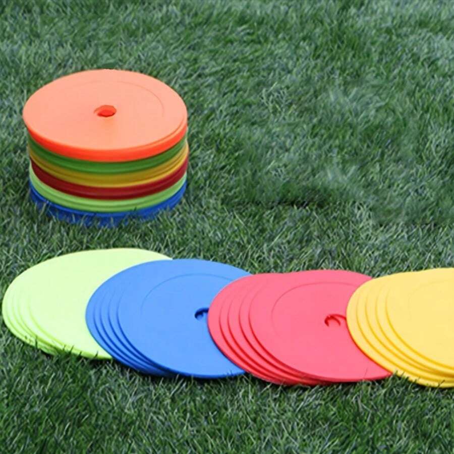 6pcs Random Color Flat Landmark Pads, Football Training Marker Pads, Speed & Agility Training Obstacle Discs - Random Color 6-piece Sports Training Sign Disc - View 1