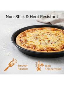 XIYIJIA 1个披萨烤盘，家用烘焙工具，圆形碳钢蛋糕模具，烤箱适用，多功能平底烤盘 - 查看 8