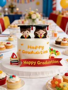 1 Set Of Graduation Season Doctoral Gown Doll Cake Decorations, Graduation Party Cake Decorations, Graduation Ceremony Cake Ornaments, Graduation Party Favors, Graduate Surprise Cake Gifts, Graduation Photo Props, Birthday Party Cake Decorations. - View 5