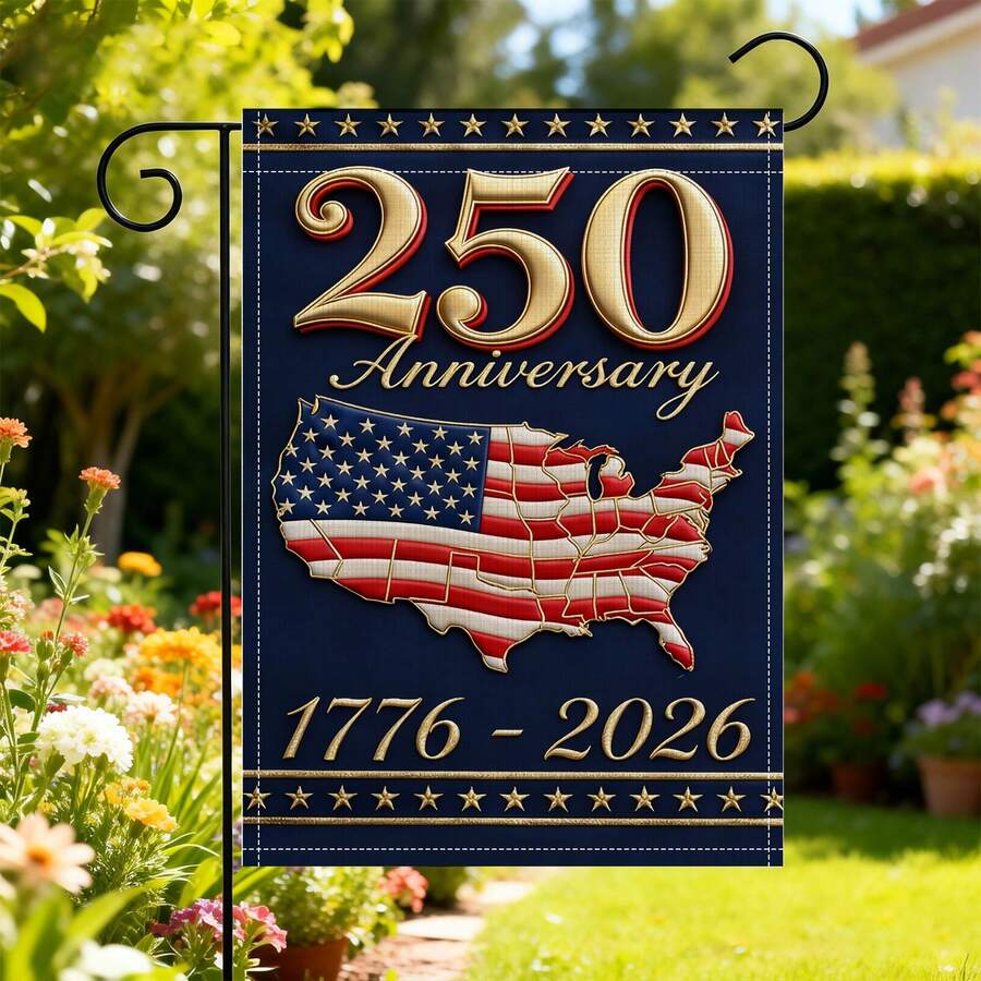1pc Garden Flag. Flowers Animals Festive Atmosphere 30 X 45cm Double-Sided Outdoor Flag. Durable Polyester Outdoor Flag Decor For Home/Garden/Yard. No Flagpole Included. - 30x45cm - View 1