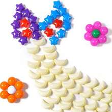 30/50/100 piezas de formas de estrellas y lunas, pelotas de playa de formas surtidas, pelotas de plástico adecuadas para carpas de juegos de fiesta, props de fotos, juguetes de piscina y agua, y decoraciones de fiesta de piscina; formas y colores surtidos - Multicolor - Ver 7