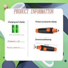电动鼻毛修剪器，耳部、面部及眉毛清洁修整器，男女通用家用鼻毛去除工具套装 - 橘色 - 查看 7