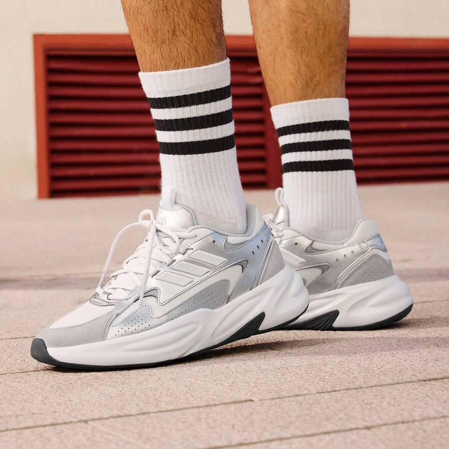 OZWAVE “Bobo Shoes”复古厚底运动鞋，休闲运动鞋 - 淺灰色 - 查看 1