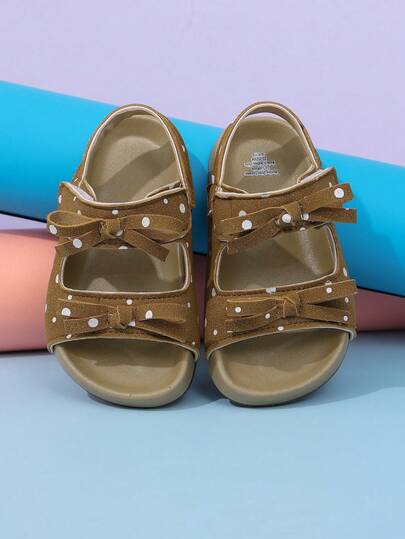 1 Pair 2026 Summer Unisex Kids Birkenstocks Style Soft Sole Hook And Loop Sandals, Girls Open Toe Beach Shoes, Korean Style Slide Slippers, Suitable For Summer Wear