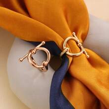 1 Piece Women's Multifunctional Scarf Clip / Buckle / Hook - Simple And Elegant Scarf Brooch, Ideal Valentine's Day Gift, Classic Accessory For Daily Wear And Special Occasions, All-Season Universal Scarf Fastener - 彩色 - 查看 1