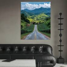 Enmarcado 1 pieza Póster de Viaje de Colombia Enmarcado - Arte de Pared Panorámico de la Región Eje Cafetero con Marco de Madera,  Impresión de Paisaje de la Zona Colombiana, Decoración Colgante para Hogar, Oficina, Café Adecuada para Espacios con Temática de Colombia, 2D Plano - Enmarcado - Ver 4
