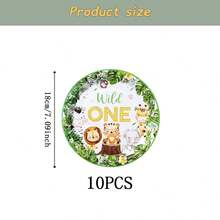 Bộ đồ dùng ăn uống dùng một lần họa tiết động vật cho sinh nhật lần thứ nhất, đĩa tiệc 7/9 inch, đĩa giấy, cốc, khăn ăn dùng một lần, thích hợp cho các ngày lễ, đám cưới, lễ đính hôn, sinh nhật, tiệc tùng, lễ kỷ niệm. - Nhiều màu - Xem 9