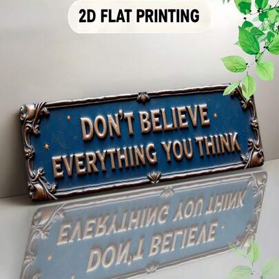 2D平面金属标牌，一款有趣的壁挂式金属装饰品，配有精美边框，饰有文字、星星和蓝色背景，适用于酒吧、客厅、餐厅、酒店、卧室等场所。