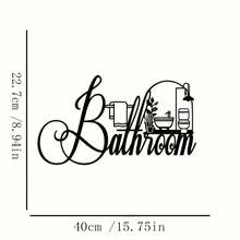 1 Piece Of Elegant And Simple Bathroom Metal Sign, Iron Metal Wall Art, Classic Style, Suitable For Home Decoration, Office, Home, Bedroom, Courtyard, Kitchen, Bathroom Decoration, Housewarming Gift, Bathroom Indoor Wall Hanging, Removable And Reusable - Multicolor - View 7