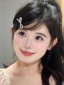 4/2/1件裝 女款時尚優雅水晶金屬蝴蝶結鱷魚夾瀏海夾髮飾，適合假期、派對、度假、日常穿搭、波希米亞風、夏季、旅行，頭飾抓夾 - 彩色 - 查看 2