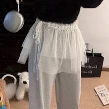 1 Piece Of Fashionable And Versatile Lace, Black Fungus Edge, Short Fart Curtain, Apron Curtain, Half Body Skirt, Hot Girl Skirt, Can Be Paired With Pants, Waist Accessories - Multicolor - View 7