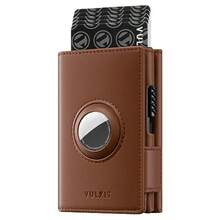 VULKIT - Cartera desplegable para hombre AirTag con bloqueo RFID cartera de cuero para dinero en efectivo y tarjetas de crédito regalo minimalista para hombre Airtag no incluido Marr�n 10.6 x - Marrn - Ver 7