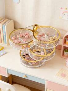OBOVAY 1 pieza Caja de almacenamiento giratoria de múltiples capas para accesorios de cabello, adecuada para suministros para bebés, artículos esenciales para bebés, accesorios para el cabello, habitación infantil - Multicolor - Ver 1