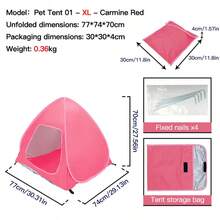 Foldable Pet Tent, Suitable For Both Cats And Dogs, With Breathable Mesh Mosquito-Proof Design, Indoor/Outdoor Pet Kennel, Suitable For Home, Camping, Grass, And Beach, Blue/ Grey/ Pink, Multiple Sizes To Choose From. - Multicolor - View 7