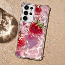 1个全新简约草莓图案防震透明TPU保护壳，兼容Galaxy S25 Plus/Galaxy S25 Ultra/Galaxy Note20/Galaxy A52 5G/Galaxy S23 Ultra/Galaxy S22/ 13C 4G/Galaxy A35/Galaxy/SAM/Honor/Note13pro/S23 Ultra/S24 Ultra/S25/A56等型号 - 無色 - 查看 1
