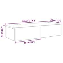 Estantería de pared con cajones, roble Sonoma, 80x33x17 cm, madera de ingeniería. - 1PC - Ver 11