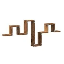 Mensola a muro con vano contenitore, in legno di recupero, 104,5 x 43 x 10 cm - 1PC - Visualizzare 5