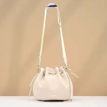 Women's Medium Bucket Bag | Bucket Bag | Medium Bag | Shoulder Bag | Adjustable Strap / Medium Bag / Chic Bag / Casual Bag / Bag With Wide Strap - Nude-birch - 查看 3