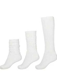 6 đôi tất nữ dáng rộng thoải mái, tất dài, dày dặn, thời trang, đa năng, thoải mái, thấm hút mồ hôi, thoáng khí, thích hợp mặc hàng ngày, cần thiết cho mùa tựu trường. - Nhiều màu - Xem 3