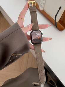 1条时尚优雅仿皮环形表带，兼容表带46mm 38mm 40mm 41mm 42mm 44mm 45mm 49mm，女士运动柔软表带，兼容 Series 11 10 9 8 7 6 5 4 3 2 1 SE Ultra 2智能手表配件 - 咖啡棕 - 查看 5