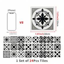 Bộ 24 miếng giấy dán tường giả gạch cổ điển, kích thước 3.94/5.91/7.87 inch, chống thấm nước và chống dầu mỡ, thích hợp trang trí nhà bếp, phòng tắm, có thể tháo rời. - NHZ170 - Xem 14