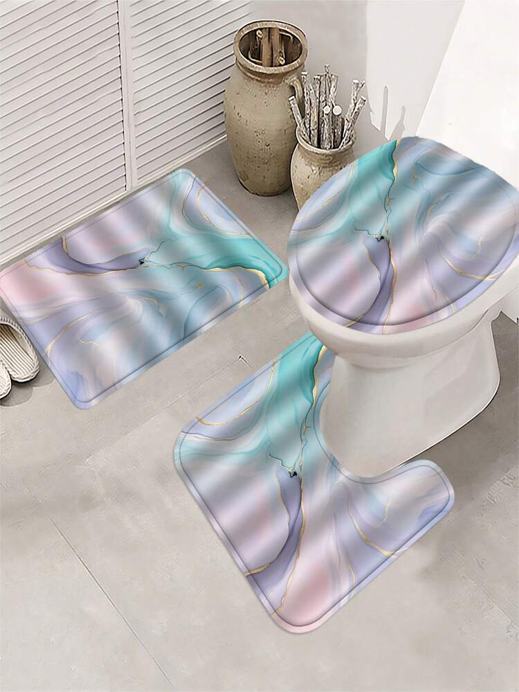 Bộ 4 món gồm rèm tắm in họa tiết đá cẩm thạch chuyển màu, phong cách nghệ thuật lỏng, chống thấm nước và bền bỉ, kèm 12 móc treo - bao gồm cả tấm phủ bồn cầu, thảm tắm và thảm trải sàn, được làm từ chất liệu polyester cao cấp, có thể giặt và chống nấm mốc, thích hợp trang trí phòng tắm, phòng ngủ, quà tặng tốt nghiệp, quà tặng Ngày của Mẹ, quà tặng Ngày Nhà giáo. - Nhiều màu - Xem 6