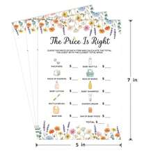 50pcs Thick Paper "How Much Is The Reality Show Price" Baby Shower Party Game Cards, Fun & Interesting, Suitable For Wildflower Baby Shower Theme Party - View 5