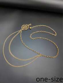1pc Multi-Size Women's Multi-Layer Spiral Waist Chain, Y2K/Baddie Accessory, Suitable For Party, Vacation And Daily Outfit Summer Outfits - Spiral Multi-layer - View 9