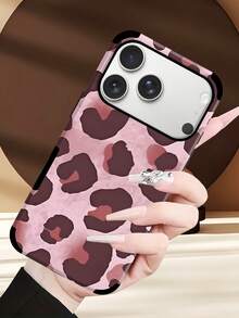 1 pieza Funda de teléfono de cuero suave con estampado vintage de leopardo, a prueba de golpes, compatible con Apple 17 Pro Max/16 Pro Max/16 Plus/13 Pro Max/14 Pro Max 13 14 11 12 Pro 11/15 Pro, Galaxy S24 Ultra, diseño con orificio para altavoz, regalo para fiestas - Rosa - Ver 6