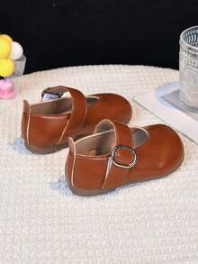 1双女童平底鞋，2026新款复古玛丽珍鞋，时尚百搭低帮皮鞋，适合春秋季穿着 - 棕色 - 查看 5