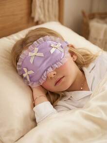 1个紫色蝴蝶结睡眠眼罩，青少年睡眠、休息、旅行遮光眼罩，轻便舒适。 - 紫色 - 查看 5