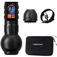 1pc Ambition Traveler-T2 Wireless Tattoo Machine, 54mm Brushless Motor, 4.0mm Stroke, Grip Handle, 2000mAh Battery Capacity - Black - View 9
