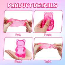 New Bear Shaped Squeeze And Release Toys, Slow Rebound Release Toys, Casual Holiday Gifts, High Aesthetic Dopamine Colors- Soft And Slow Back,Sticky Stress Relief Toy,Cute Stuff,Travel Portable Fidget Squeeze Toys,Squishy,Perfect For All Ages Austism,Ideal Holiday Gifts,Fun Cute Gift,Birthday Gifts,Easter Gifts,Halloween Gifts,Christmas Gifts,Christmas Stocking Fillers,Party Bag Fillers(Pink)S - 粉色 - 查看 5