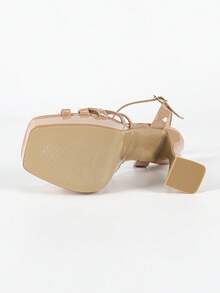 Giày cao gót kiểu Pháp dự tiệc và dạ hội, giày bít mũi vuông hở mũi thanh lịch, giày cao gót đế dày phù hợp cho du lịch, đám cưới và mang hàng ngày. - Màu Hồng  San hô - Xem 9