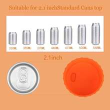 6 tapas reutilizables de silicona para latas de refresco, se ajustan a latas estándar con lengüeta de 2,1 pulgadas (refrescos, cervezas, jugos), 6 colores - Multicolor - Ver 5