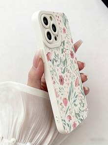 1 Peça Capa de Telefone Pintada Antiderrapante e Durável com Borda Perfurada e Floral Fofa e da Moda, Compatível com iPhone17/17Pro/17ProMax/16/11/16pro/16plus/16promax/16/15Promax/13/14/12/XS/XR/7G/8P, Compatível com Capa Protetora de Telefone Anti-Queda Galaxy [Versão Internacional, Não Doméstica] - Multicolorido - Visão 2