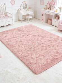 1pc Rectangular Plush Area Rug, Cute Decorative Floor Mat, Decorative Carpet, Adorable Play Mat, Home Decor, Bedroom Rug, Small Carpet, Washable Rug, Mother's Day Gift - Pink - View 3