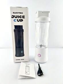 1件裝 450ml 便攜式個人果汁攪拌機 USB充電迷你榨汁杯 12葉刀片防水果汁機 適合旅行、健身、居家與戶外使用 - 彩色 - 查看 14