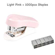 1pc Pink 3-In-1 Mini Stapler Set, Saddle Stapler And Staple Remover (Capacity: 830 Staples), 26/6 Standard, Back To School, Stationery Supplies - Pink - View 10