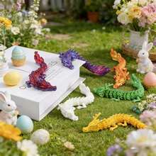 5pcs Flexible Chinese Dragon Figurines, 10cm/3.94inch Decorative Set - Colorful Plastic Statues With Dynamic Poses And Expressions, Suitable For Easter, Halloween, Christmas, Valentine's Day Indoor/Outdoor Decor, Collectible Home Garden Gift, Movable Joints, Assorted Colors - Multicolor - View 4