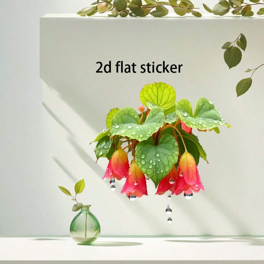 1pc Healing Floral Cluster Wall Sticker, Instantly Infuses Space With Romantic And Fresh Ambiance. Made Of PVC Material, Moderate Adhesiveness And No Residue, Suitable For Living Room, Sofa, Bedroom Background Wall - مقاس واحد - مشاهدة 1