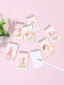 8本/套仙女螺旋笔记本，派对游戏奖品，派对礼品袋填充物，撕页记事本，迷你笔记本，学生课堂奖励，返校礼物，开学奖品，课堂用品，办公用品，生日派对小礼物，生日装饰，生日礼物，派对赠品，仙女主题装饰 - 仙女 - 查看 6