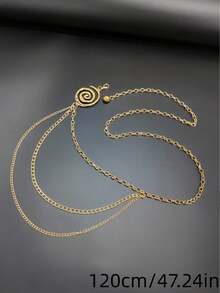 1pc Multi-Size Women's Multi-Layer Spiral Waist Chain, Y2K/Baddie Accessory, Suitable For Party, Vacation And Daily Outfit Summer Outfits - Spiral Multi-layer - View 19