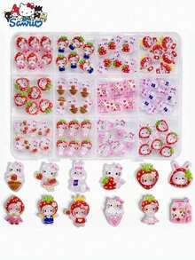 SANRIO Bộ dụng cụ làm trang sức trang trí 3D dễ thương 12 ngăn/hộp, phụ kiện trang sức tự làm cho bé gái, đồ dùng thủ công sáng tạo. - Nghệ thuật vẽ móng - Xem 15