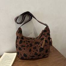 2026 Spring New Arrival Cow Print Fashionable Casual Large Capacity Minimalist Shoulder Tote Bag - Brown - View 12